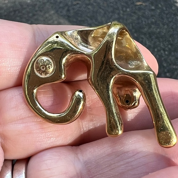 VINTAGE 14K YELLOW GOLD LARGE JAGUAR PANTHER SLIDE PENDANT WELL MADE